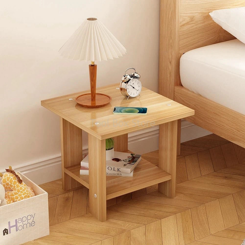 Mini Wooden 2-Layer Bedside Table