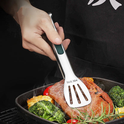 Non-Slip Stainless Steel Food Tongs