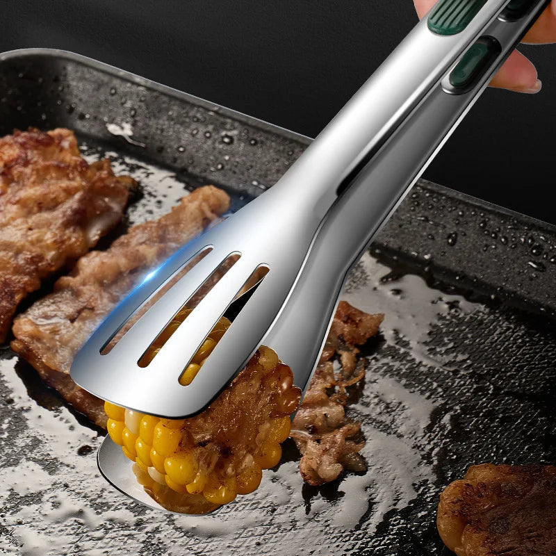 Non-Slip Stainless Steel Food Tongs