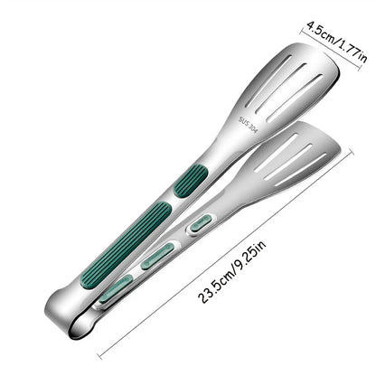 Non-Slip Stainless Steel Food Tongs