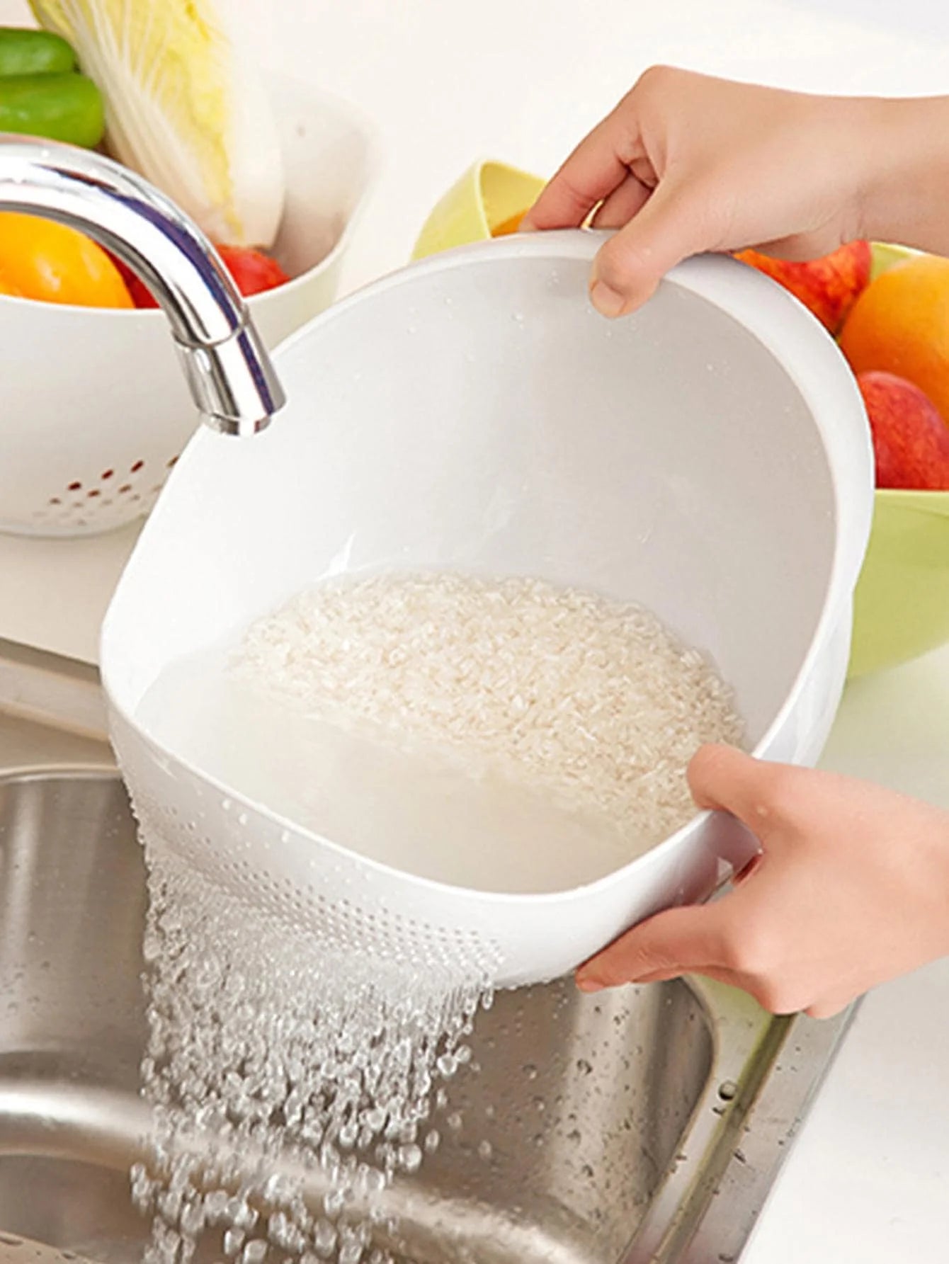 Multipurpose Rice Bowl and Drain Basket