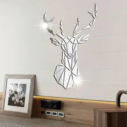 3D Acrylic Deer Head Mirror Stickers