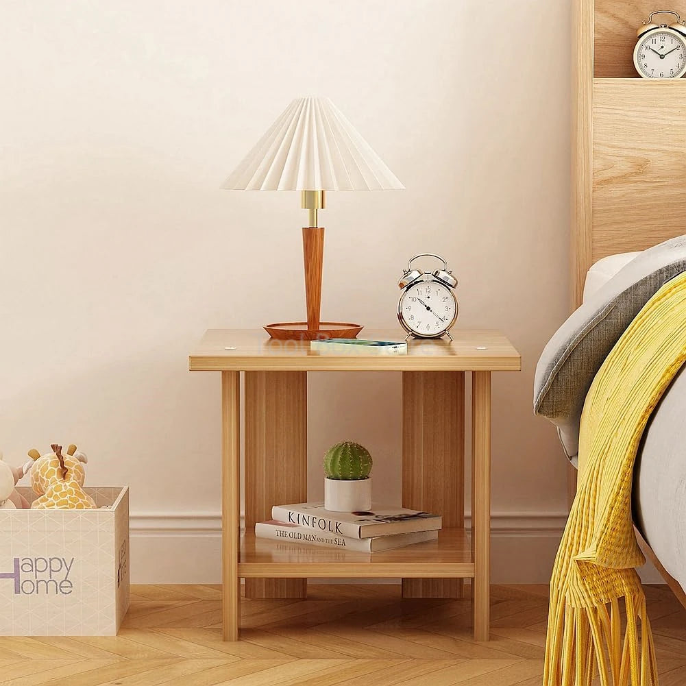 Mini Wooden 2-Layer Bedside Table