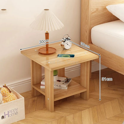 Mini Wooden 2-Layer Bedside Table