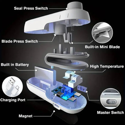 Portable Rechargeable 2-in-1 Heat Sealer