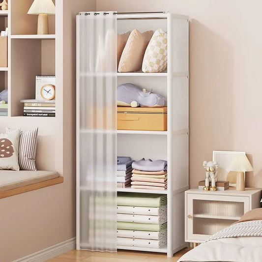 Multi-Layer Dustproof Wardrobe with Metal Frame