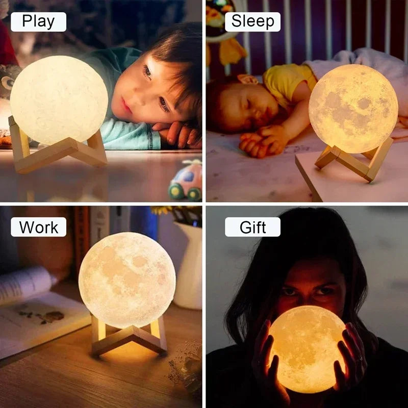 8CM 3D Print LED Moon Lamp