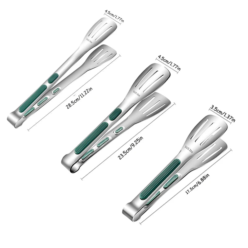 Non-Slip Stainless Steel Food Tongs