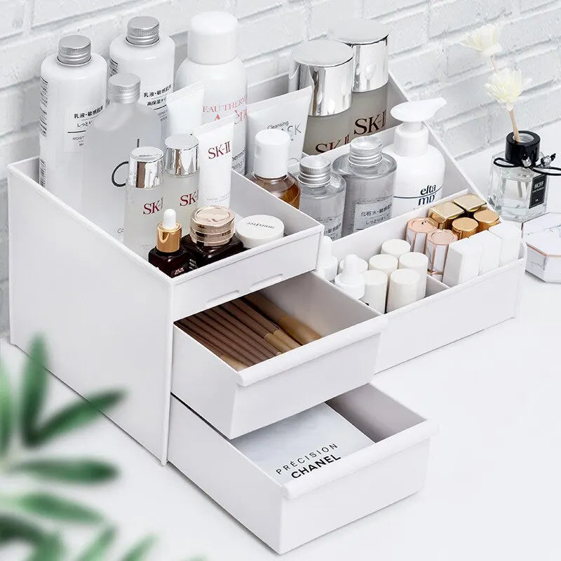 White Drawer Makeup Organizer