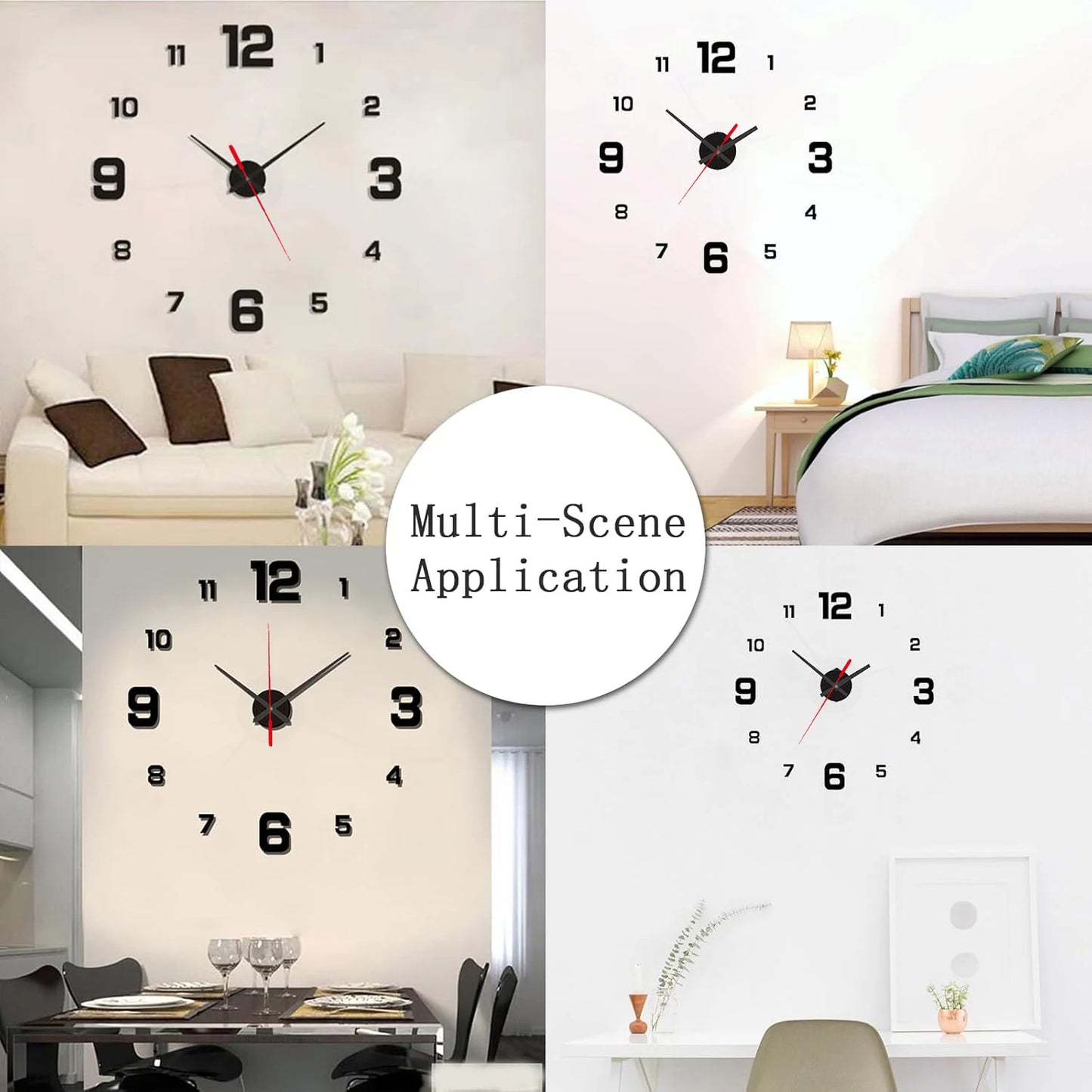 3D Frameless DIY Wall Clock