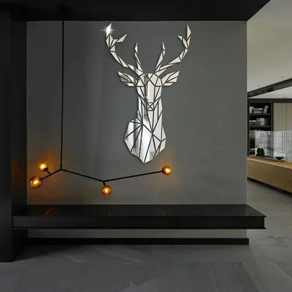 3D Acrylic Deer Head Mirror Stickers