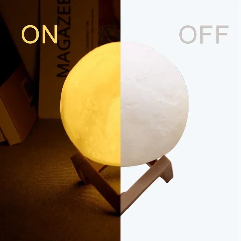 8CM 3D Print LED Moon Lamp