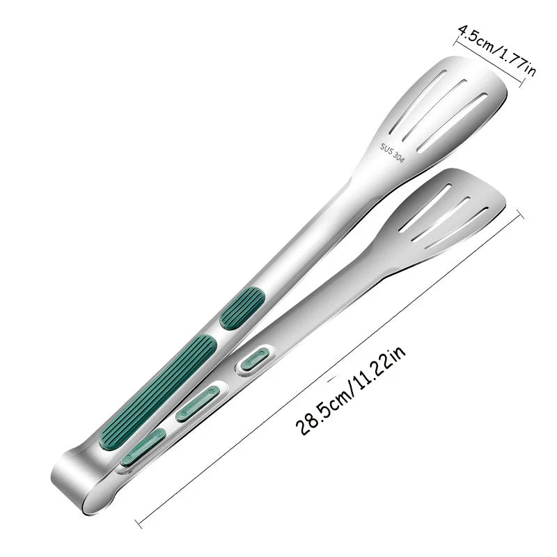 Non-Slip Stainless Steel Food Tongs