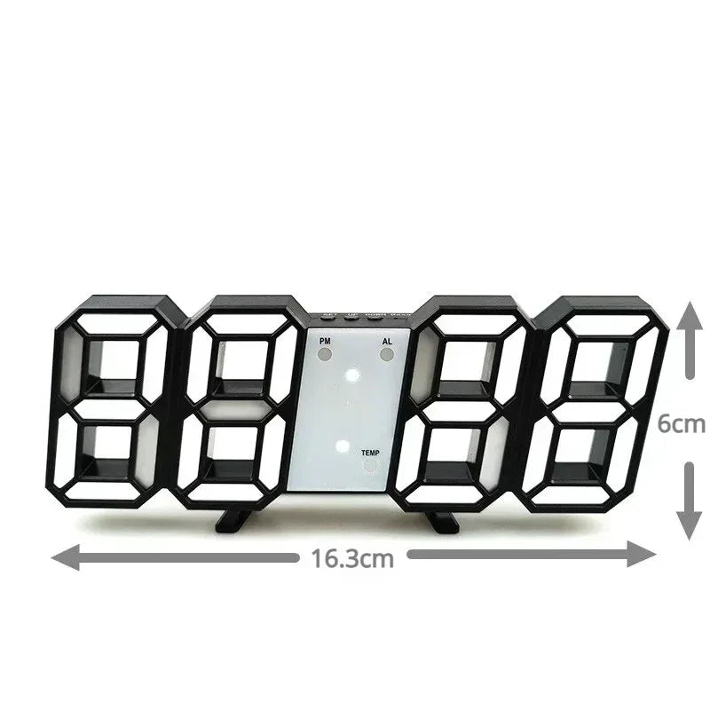 3D LED Digital Alarm Clock with Date