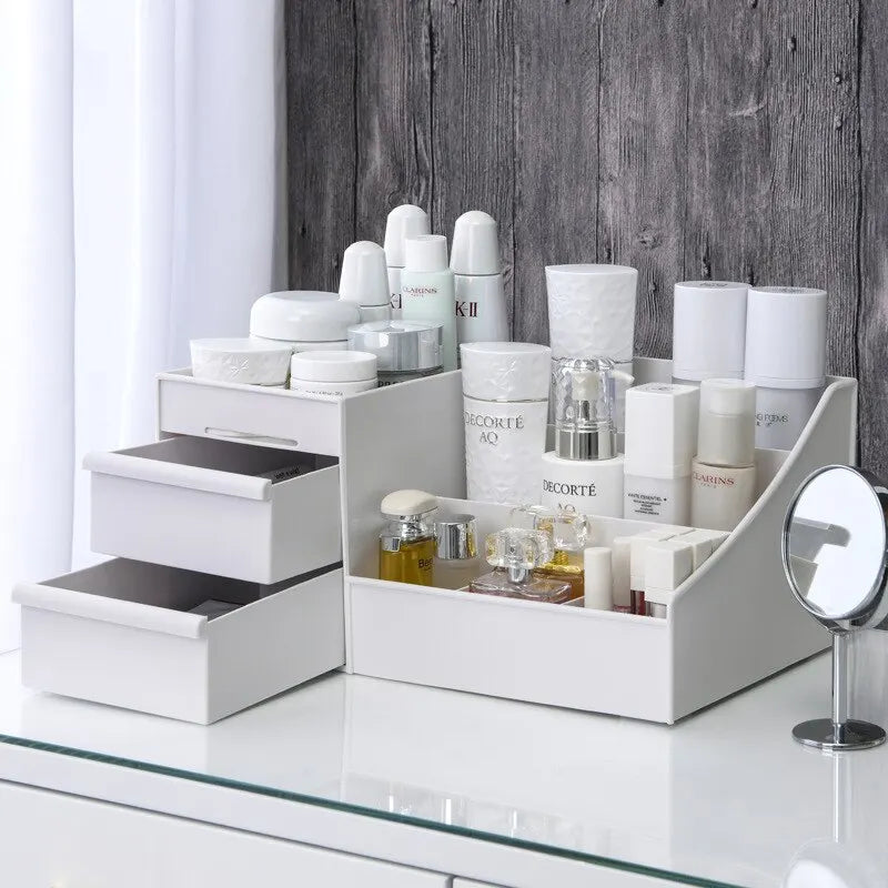 White Drawer Makeup Organizer