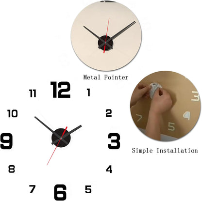 3D Frameless DIY Wall Clock