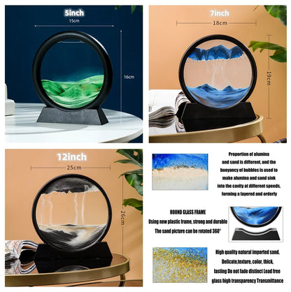 3D Moving Sand Art Round Glass Sandscape